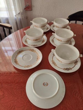 Juego Consomé Porcelana Bidasoa Vintage 1970