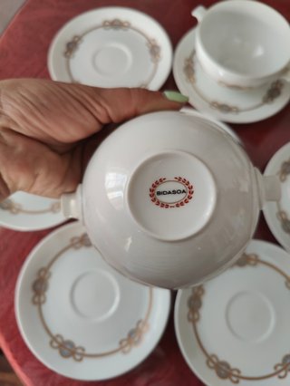 Juego Consomé Porcelana Bidasoa Vintage 1970