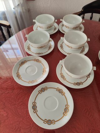 Juego Consomé Porcelana Bidasoa Vintage 1970