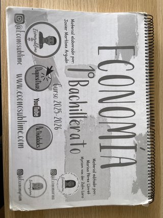 Libro economía 1 Bachillerato Econosublime
