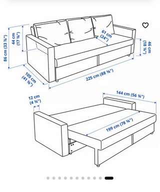 Divano letto in pelle nera