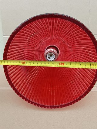 Lampadario vintage rosso e argento