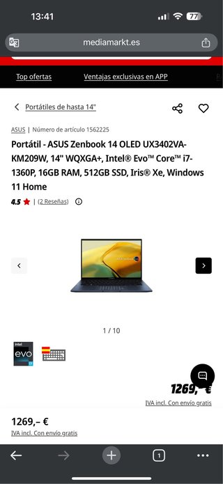 ASUS Zenbook 14 OLED UX3402VA-KM209W