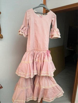 Conjunto Flamenca Niña Rosa
