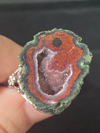 Anillo Ágata Drusa Natural