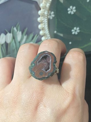 Anillo Ágata Drusa Natural