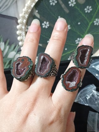 Anillo Ágata Drusa Natural