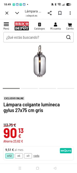 Lámpara colgante lumineca gylus