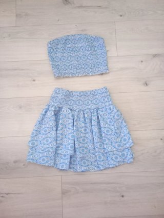 Conjunto top y falda estampado XS/S