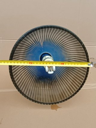 Lampadario vintage vetro blu e metallo