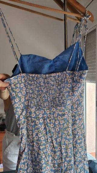 Mini vestido azul flores margaritas