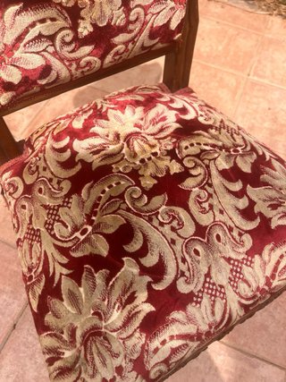 Set di 4 sedie vintage in velluto e legno