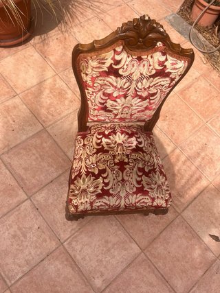 Set di 4 sedie vintage in velluto e legno