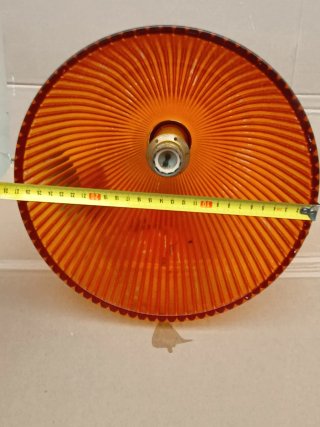 Lampadario vintage arancione vetro e metallo