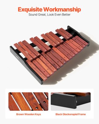 Glockenspiel Xilofono 25 Note con 4 Bacchette