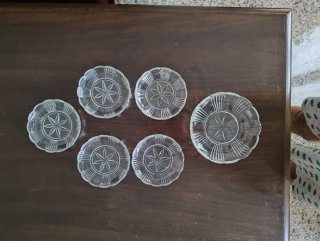 Set 6 Sottobicchieri Vetro Vintage Anni '60