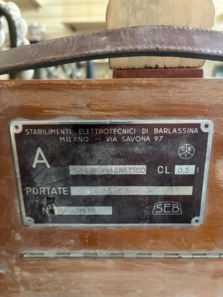 Amperometro Vintage SEB anni '50 Cassa Legno