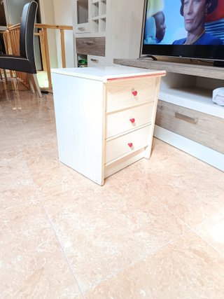 Cajonera 3 gavetas beige o blanco roto
