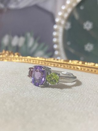 Anillo Cuarzo Natural Multicolor