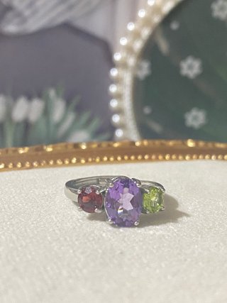 Anillo Cuarzo Natural Multicolor