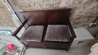 Banco Arcón Madera maciza Marrón