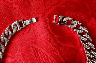 Collana catena strass cuore spezzato NO LOVE