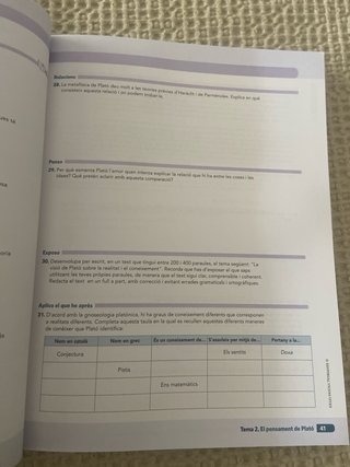 Història de la filosofia, Batxillerat 2, Dual Q...