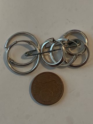 3 pares pendientes plata ley niña