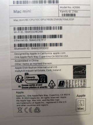 Mac mini M2 16GB RAM 256GB SSD
