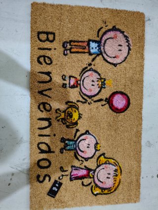 Felpudo Bienvenidos familia perro