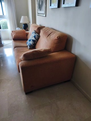 Coppia di divani terracotta 234cm e 204cm