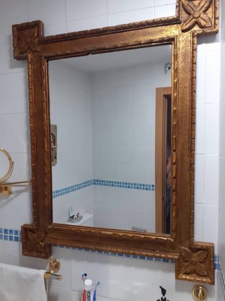 Espejo de baño vintage dorado