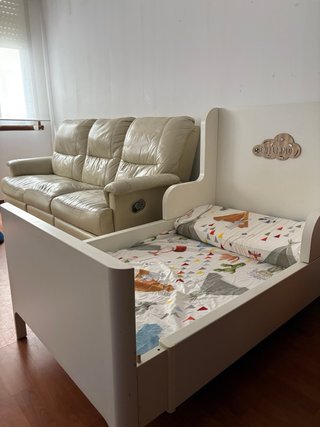 Cama infantil blanca 80x200 cm