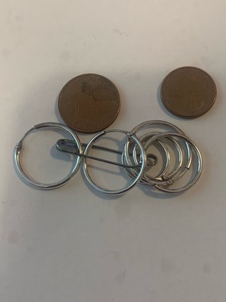 3 pares de pendientes de aro de plata de ley