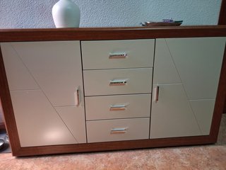 Aparador moderno madera y blanco