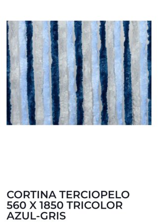 Cortina Terciopelo 56x185cm Azul-Gris