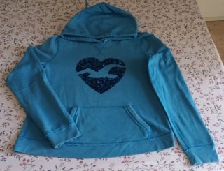 Sudadera Hollister Corazón Lentejuelas Talla M