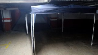 Carpa plegable 3x3 azul y blanca