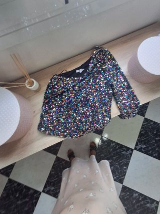 Top lentejuelas multicolor