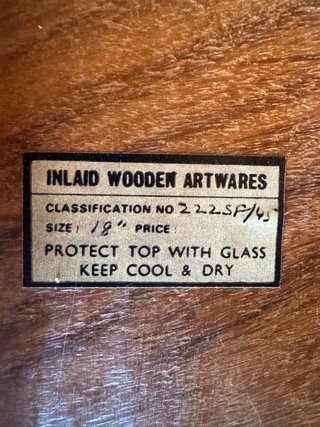 Mesa auxiliar India madera incrustaciones vintage