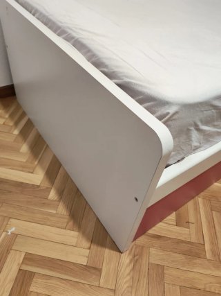 Cama nido juvenil blanca y rosa