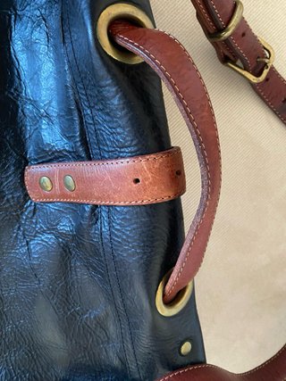 Cartera Piel Steve Mono Azul y Marrón