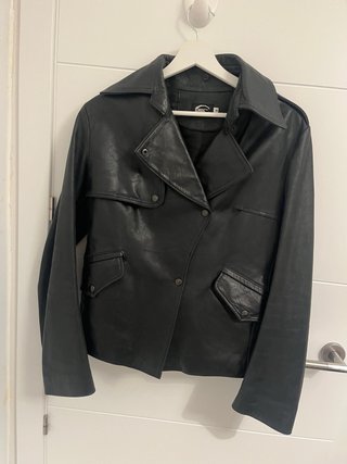 Cazadora Piel Negra Talla 40