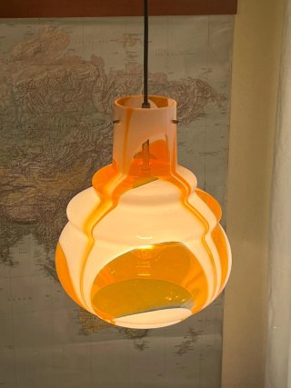 Lampada sospensione vetro Murano soffitto anni'70