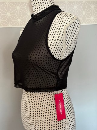 Top negro transparente fiesta