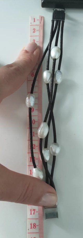 Pulsera Cuero Natural y Perlas Barrocas Boho