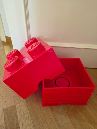 2 Scatole Contenitore LEGO Rosse