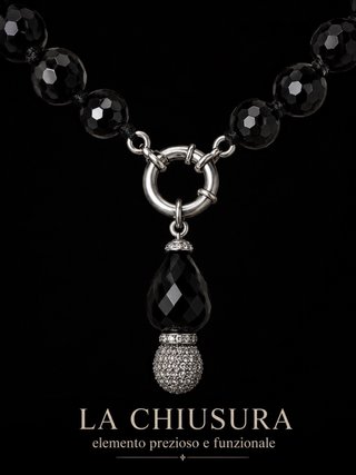 Collana perle vetro sfaccettato nere