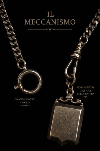 Antica chatelaine guard chain con medaglione