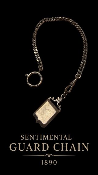 Antica chatelaine guard chain con medaglione